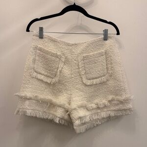Ina Cream Tweed High-Waist Women's Shorts
